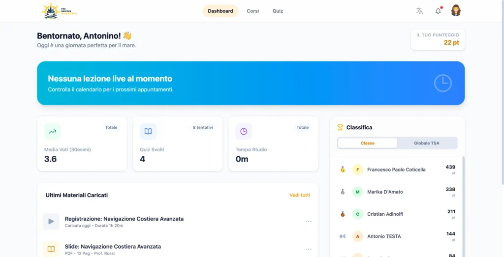 TheSkipperAcademy - Portale E-Learning Full Stack con Laravel, Vue.js e Hetzner