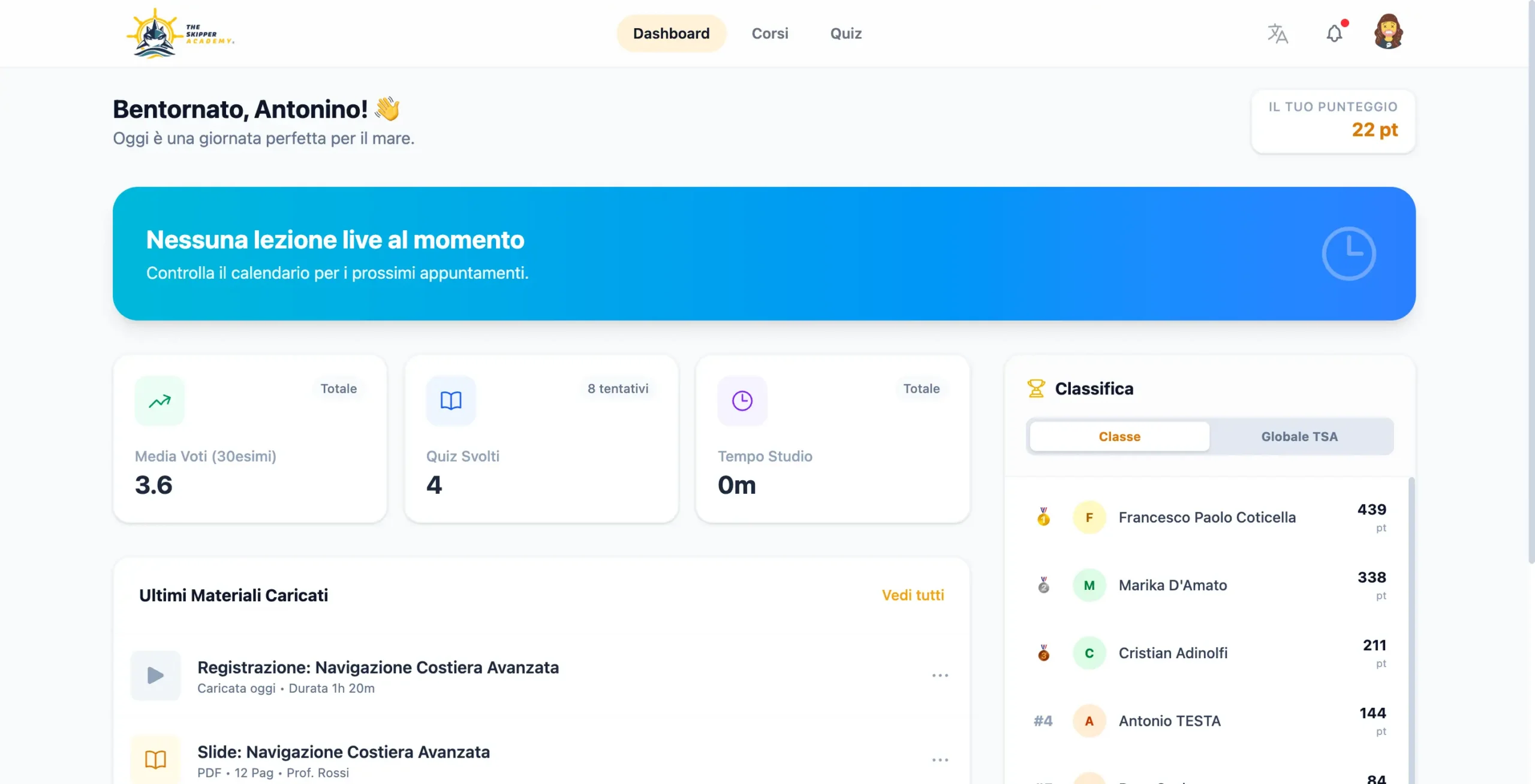 TheSkipperAcademy - Portale E-Learning Full Stack con Laravel, Vue.js e Hetzner